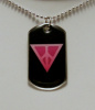 NEW- Exclusive Pink Triangle/Peace Dog Tag